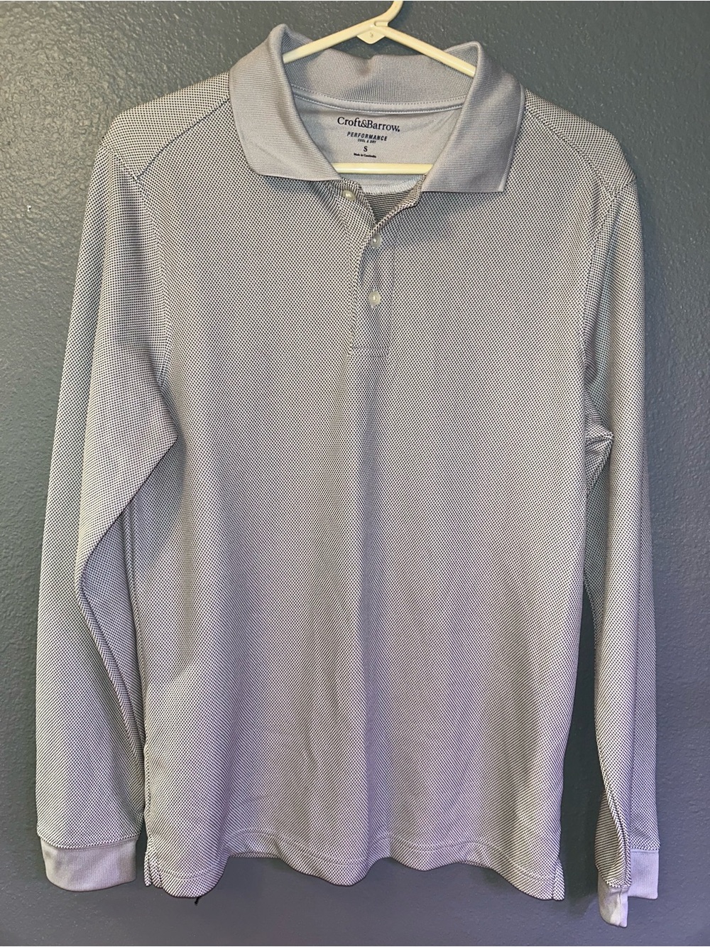 croft & barrow Men's Long-Sleeve Polo - Light Blue